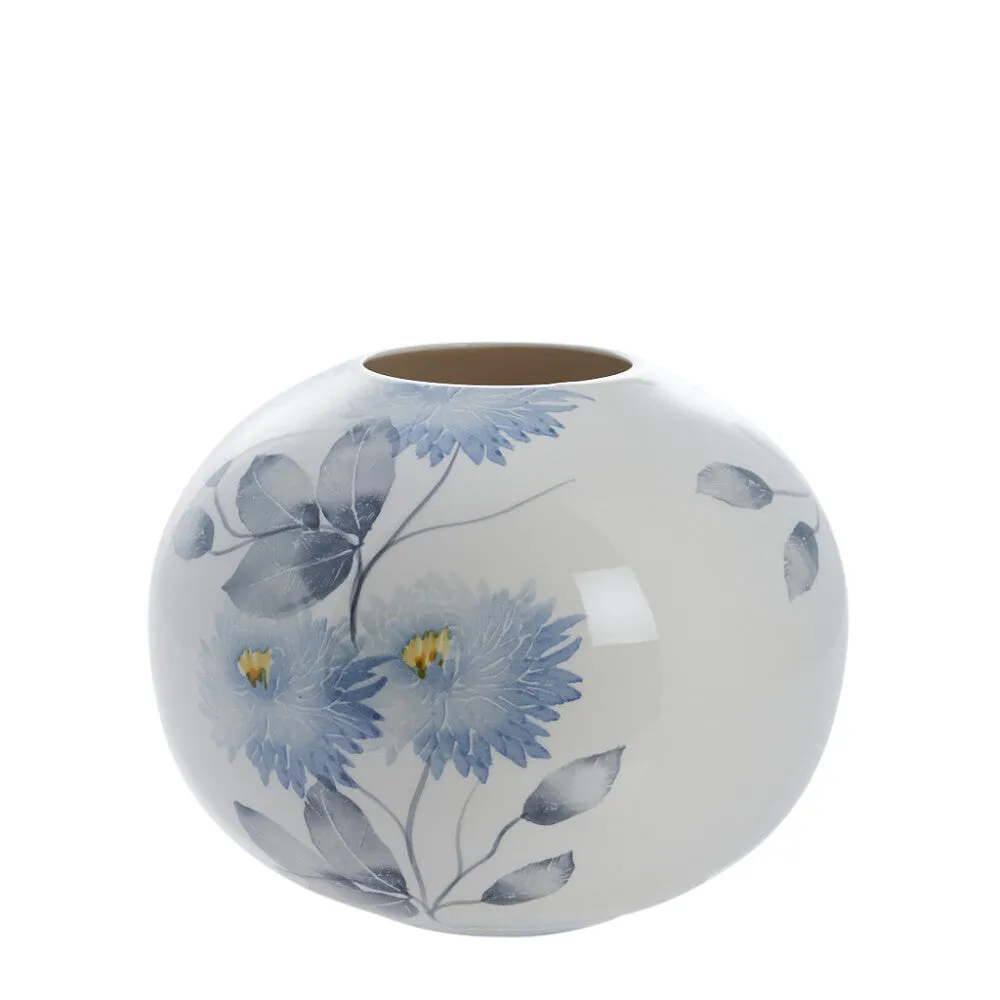 Sanella vase Ø25X21 cm, F. Blue/Off W.