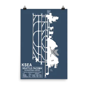 SEA (SeaTac) Seattle-Tacoma International Airport Layout Art