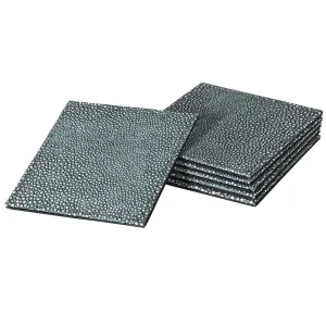 Smoked Grey Shagreen Set of 6 Coasters