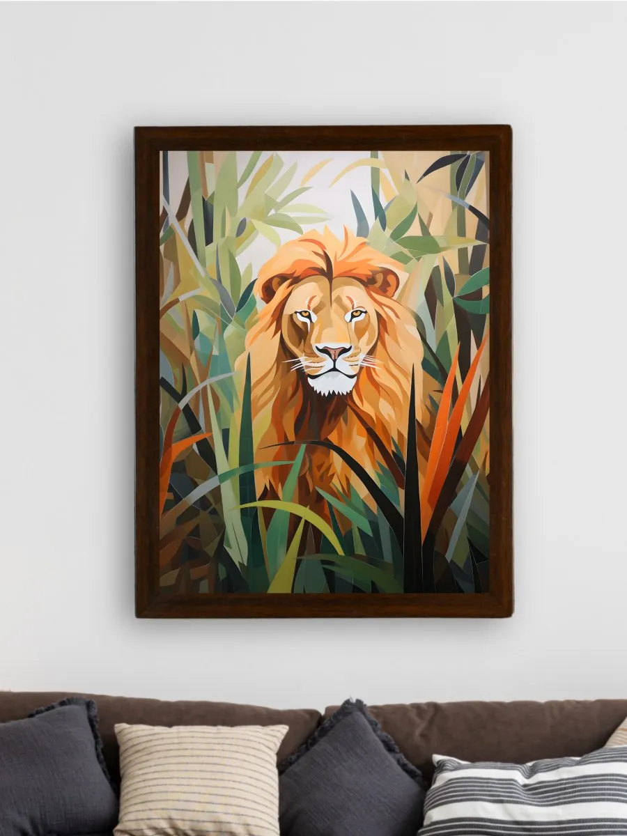 Sowpeace Harmony: Find Your Handcrafted Abstract Lion – Premium Indian-Inspired Canvas Art for Modern Home Decoration