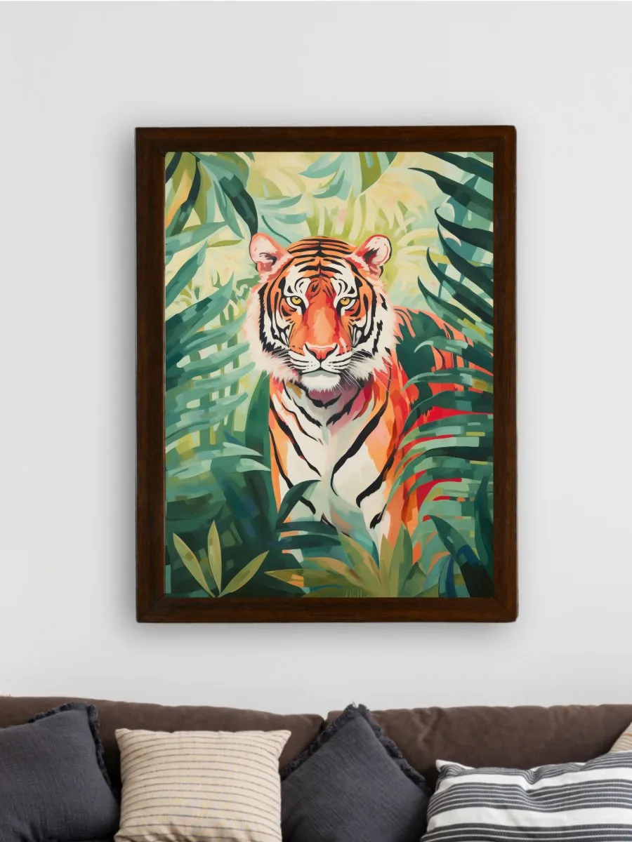 Sowpeace Harmony: Find Your Handcrafted Abstract Tiger – Premium Indian-Inspired Canvas Art for Stylish Home Interiors