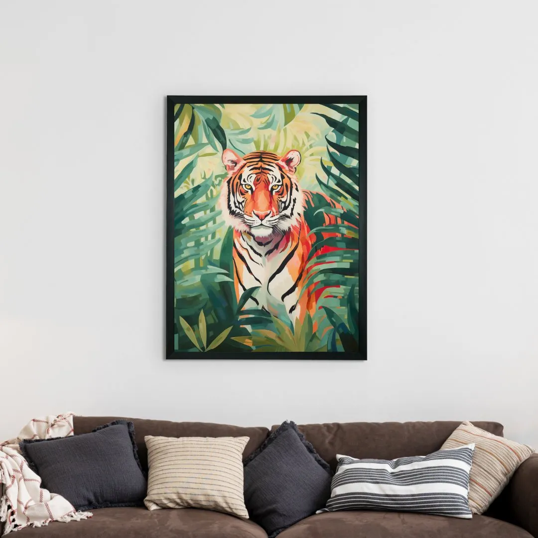 Sowpeace Harmony: Find Your Handcrafted Abstract Tiger – Premium Indian-Inspired Canvas Art for Stylish Home Interiors