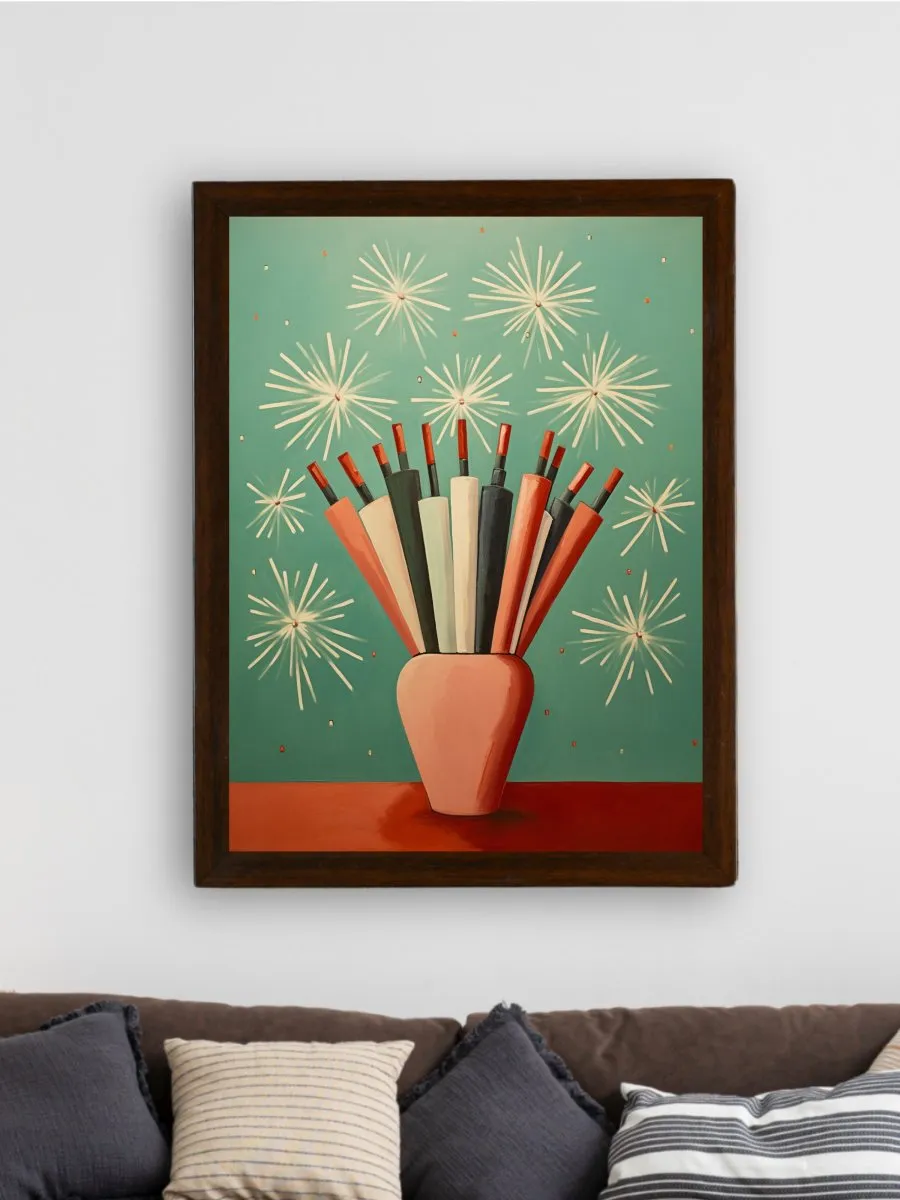 Sowpeace: Winter Festive Joy Abstracted Canvas – Premium Indian-Inspired Wall Art for Elegant Holiday Interiors