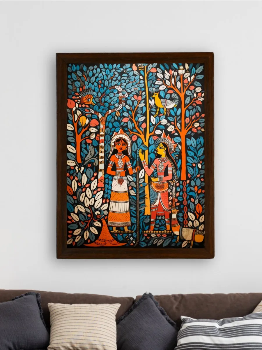 Sowpeace: Women & Trees Handcrafted Art – Premium Indian-Inspired Canvas Print for Elegant Home Decoration