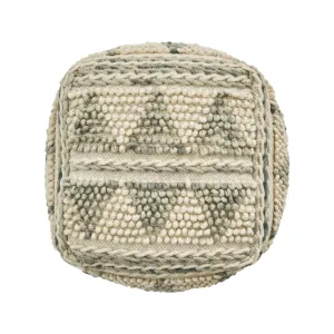 Spring Boho Wool and Cotton Ottoman Pouf