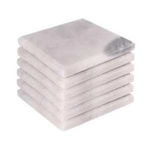 Square Marble Coasters - Pack of Six - By Argon Tableware