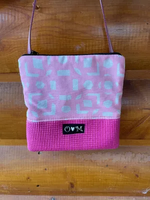 Stella Pink Cross Body Purse-Geometric Print Fabric