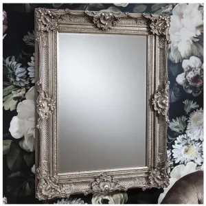 Stretton Antique Silver Baroque Rectangle Wall Mirror