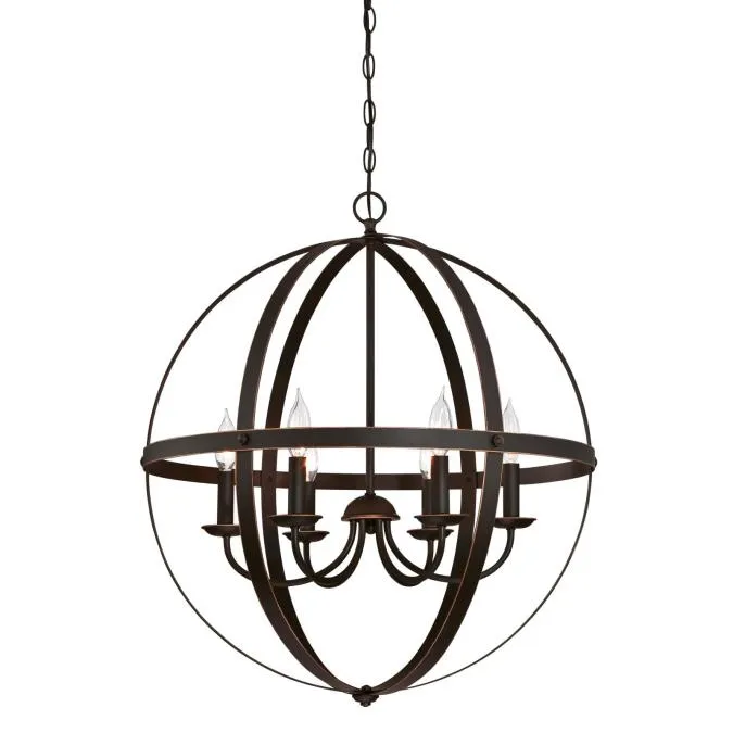 Westinghouse 6328200 6 Light Chandelier Oil Rubbed Bronze Finish with Highlights