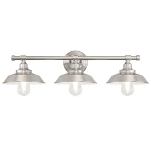 Westinghouse 6354400 Three Light Wall Fixture, Brushed Nickel Finish