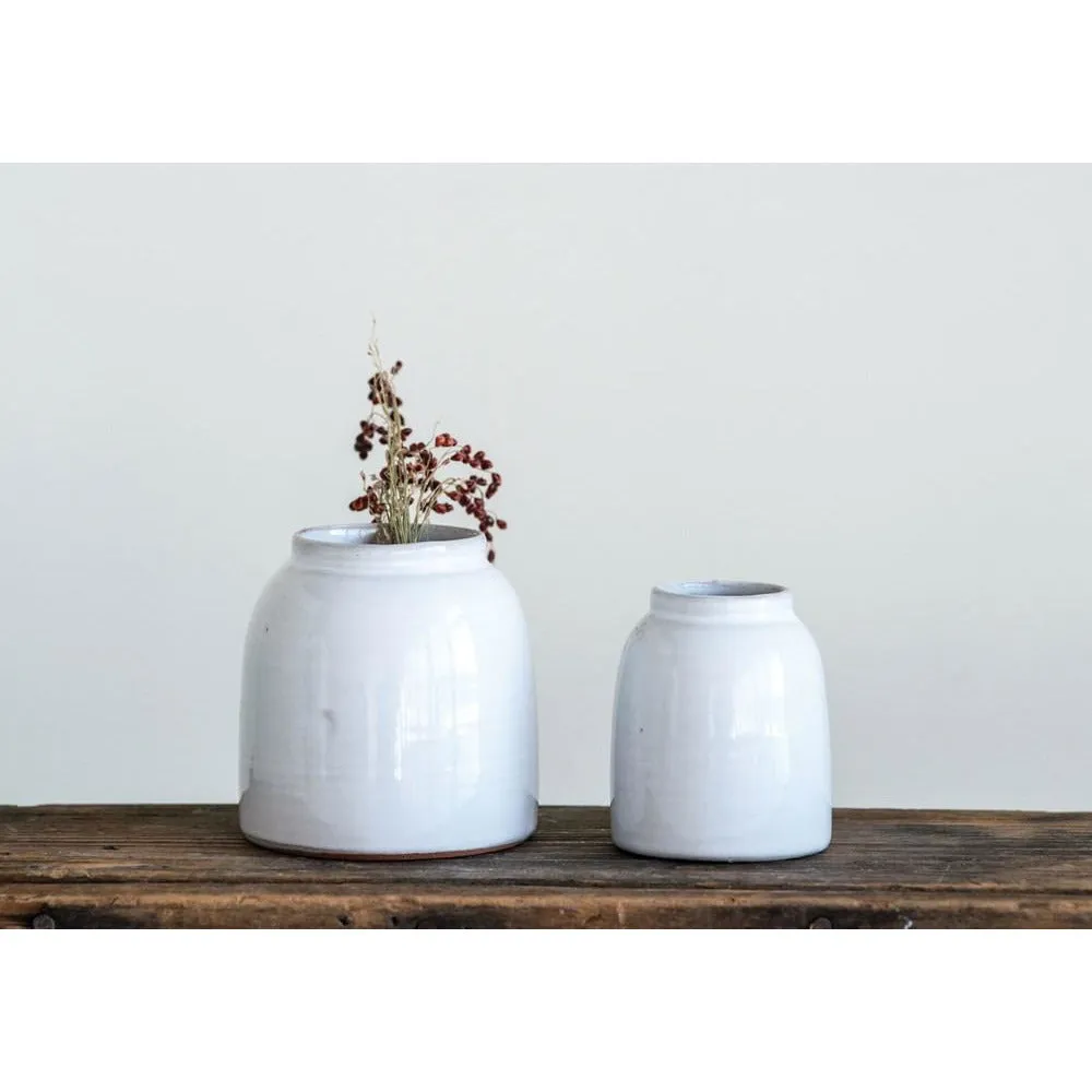 White Terra-cotta Vases