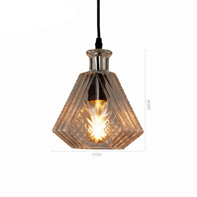 Wine Bottle Pendant Lamp Glass Retro Industrial Lighting