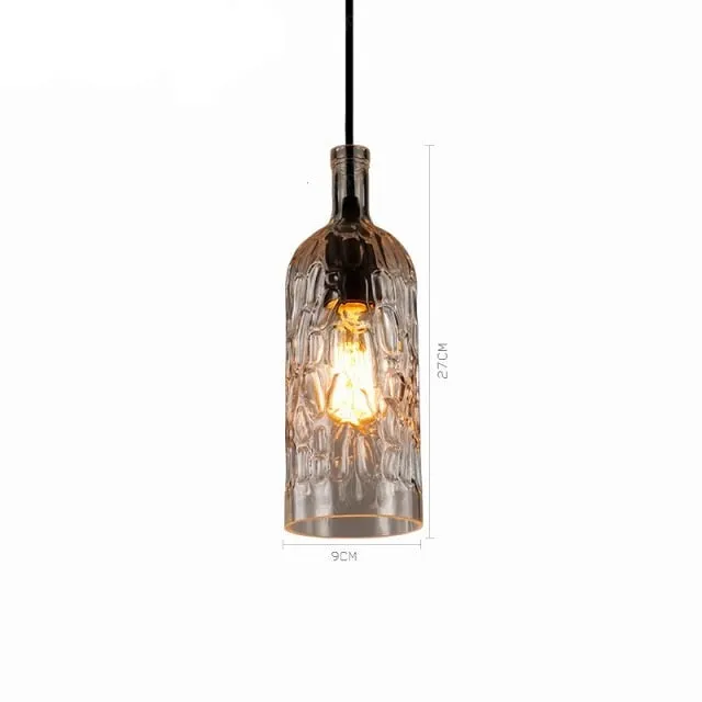 Wine Bottle Pendant Lamp Glass Retro Industrial Lighting