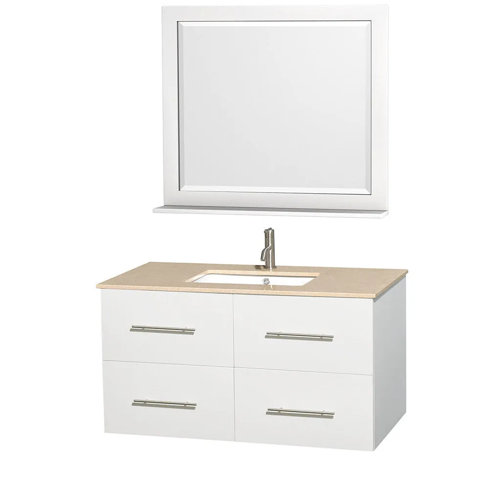 WYNDHAM COLLECTION Centra 42-Inch Single Bathroom Vanity Set - White