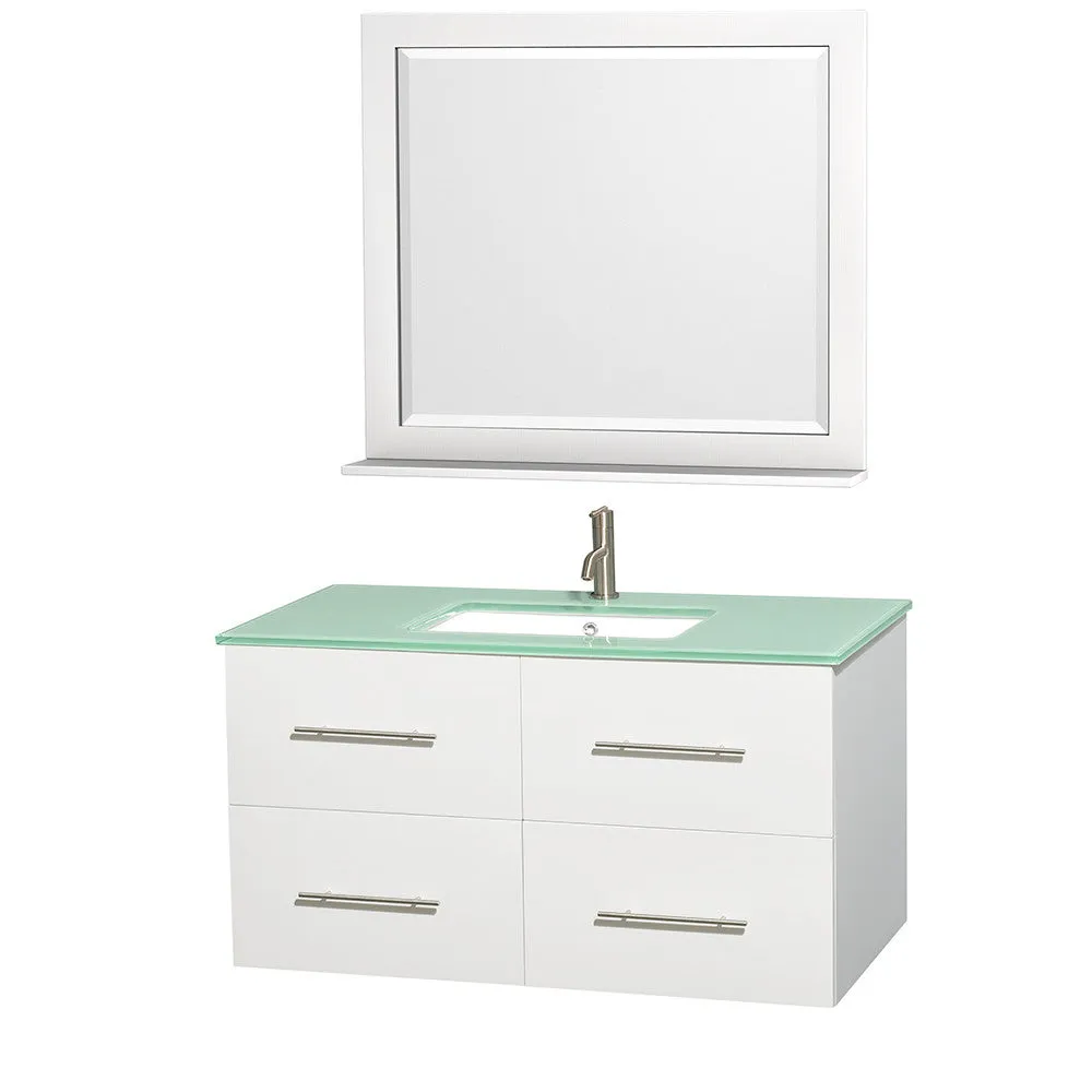 WYNDHAM COLLECTION Centra 42-Inch Single Bathroom Vanity Set - White