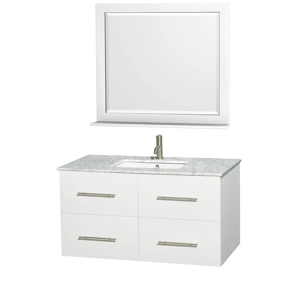 WYNDHAM COLLECTION Centra 42-Inch Single Bathroom Vanity Set - White