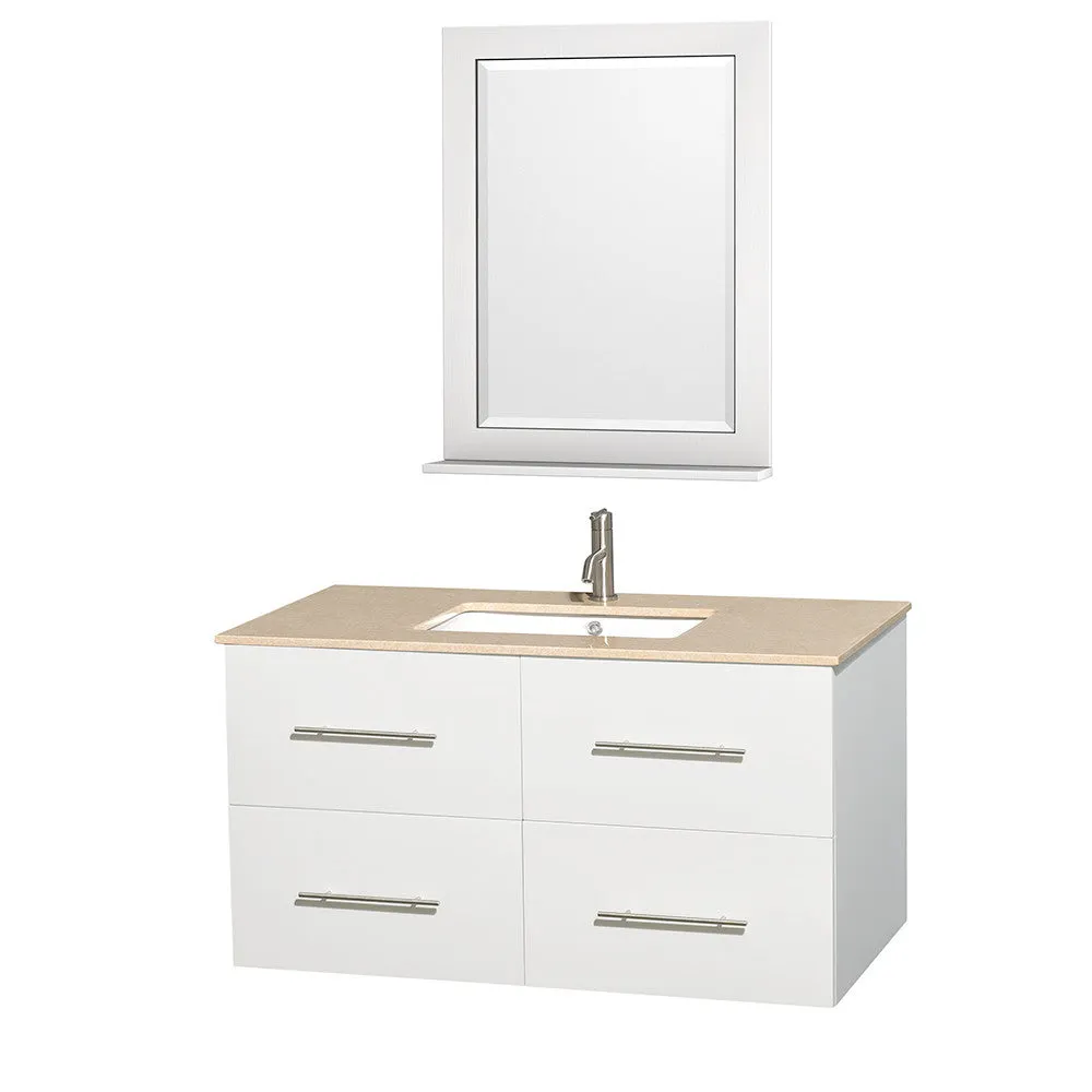 WYNDHAM COLLECTION Centra 42-Inch Single Bathroom Vanity Set - White