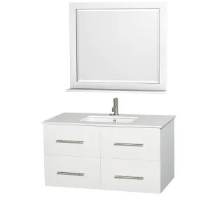 WYNDHAM COLLECTION Centra 42-Inch Single Bathroom Vanity Set - White