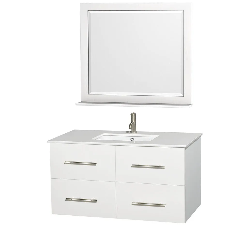 WYNDHAM COLLECTION Centra 42-Inch Single Bathroom Vanity Set - White