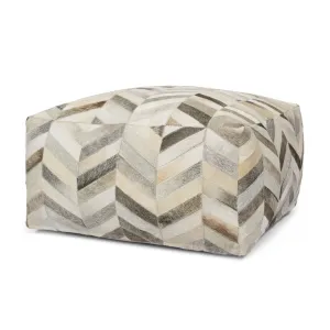 Zagan Handcrafted Boho Cowhide Pouf