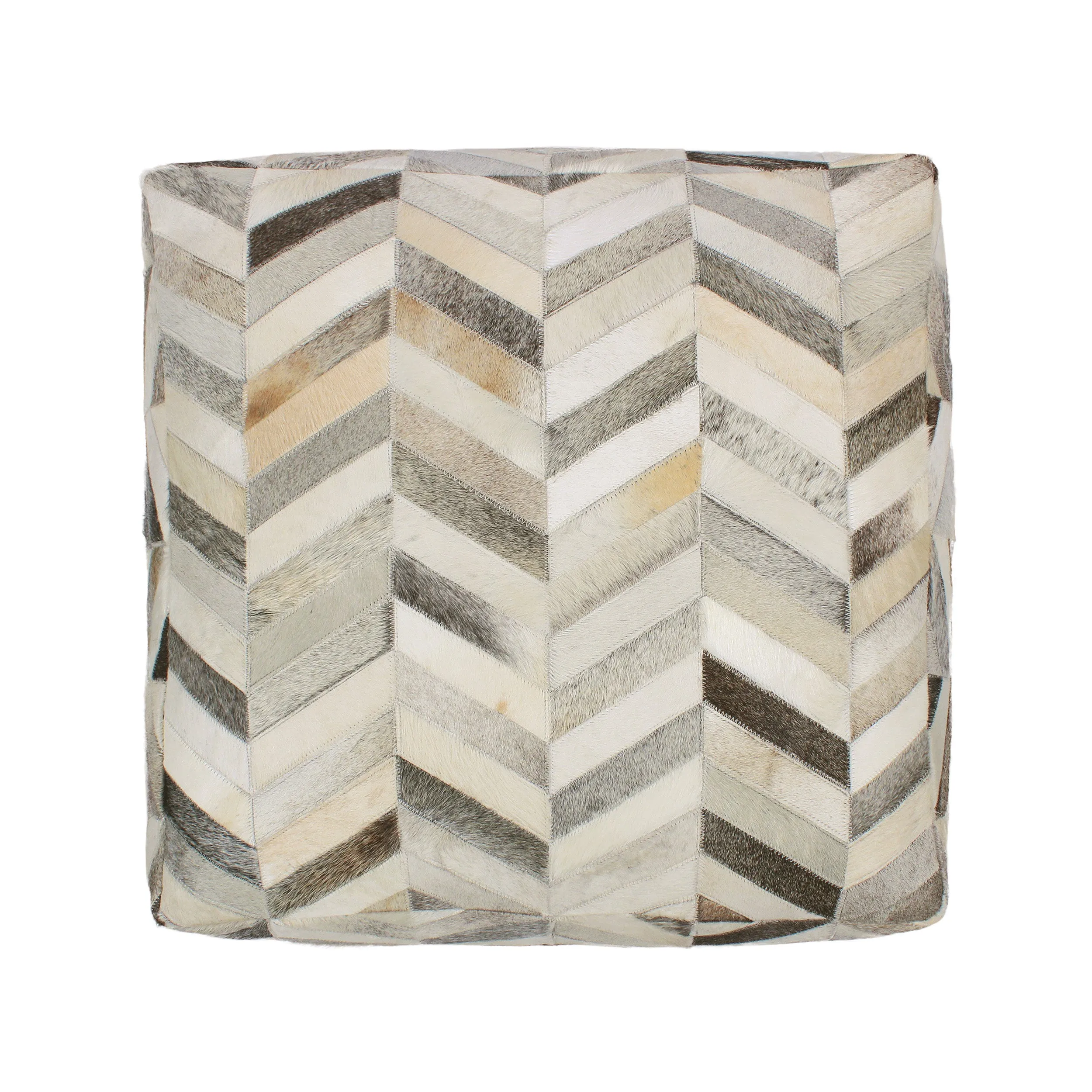 Zagan Handcrafted Boho Cowhide Pouf